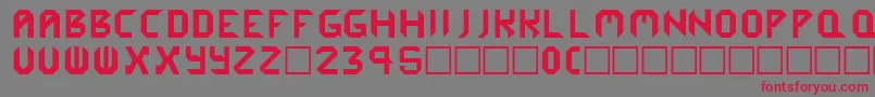 Cybergenics-Schriftart – Rote Schriften auf grauem Hintergrund