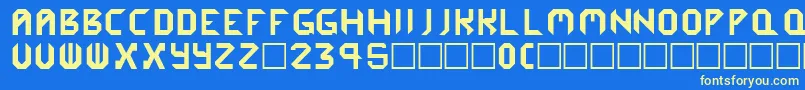 Cybergenics Font – Yellow Fonts on Blue Background