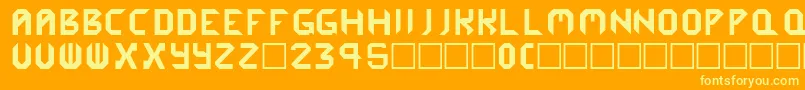 Cybergenics Font – Yellow Fonts on Orange Background