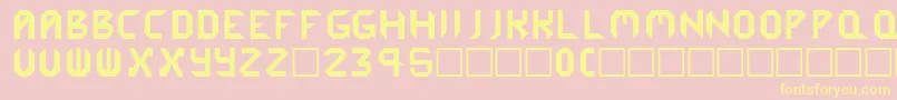 Cybergenics Font – Yellow Fonts on Pink Background