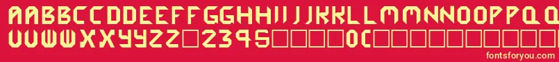 フォントCybergenics – 黄色の文字、赤い背景