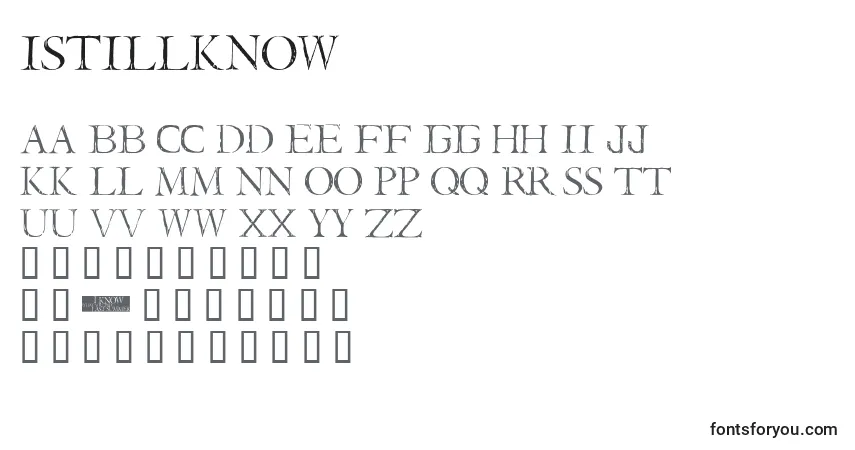 Czcionka IStillKnow – alfabet, cyfry, specjalne znaki