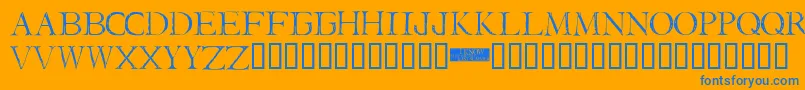 IStillKnow-Schriftart – Blaue Schriften auf orangefarbenem Hintergrund