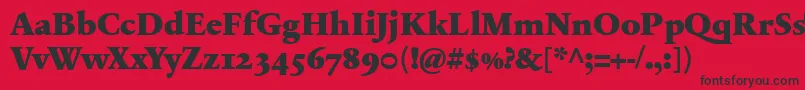 Шрифт SabonnextLtBlackOldStyleFigures – чёрные шрифты на красном фоне