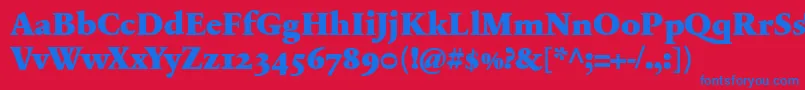 SabonnextLtBlackOldStyleFigures Font – Blue Fonts on Red Background