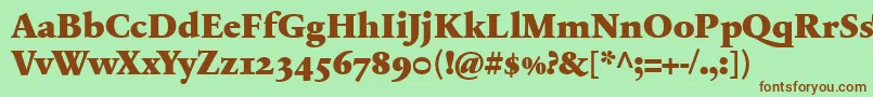 SabonnextLtBlackOldStyleFigures Font – Brown Fonts on Green Background