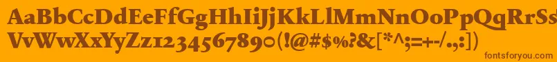 SabonnextLtBlackOldStyleFigures Font – Brown Fonts on Orange Background