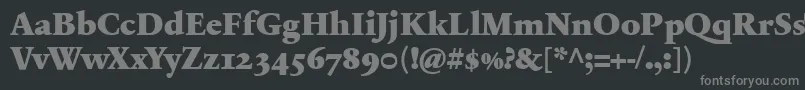 SabonnextLtBlackOldStyleFigures-fontti – harmaat kirjasimet mustalla taustalla