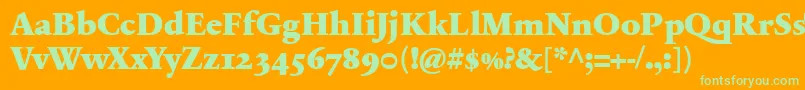 SabonnextLtBlackOldStyleFigures Font – Green Fonts on Orange Background