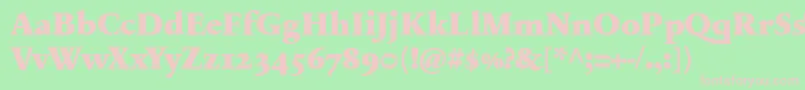 SabonnextLtBlackOldStyleFigures Font – Pink Fonts on Green Background