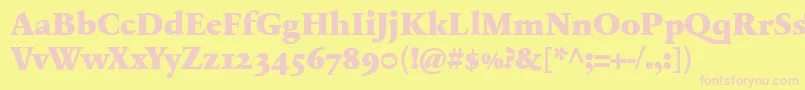 SabonnextLtBlackOldStyleFigures Font – Pink Fonts on Yellow Background