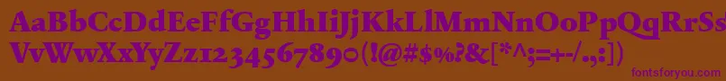 SabonnextLtBlackOldStyleFigures Font – Purple Fonts on Brown Background