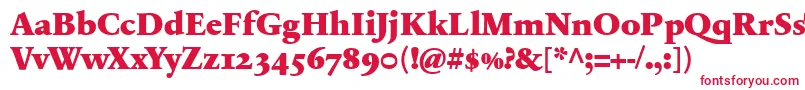フォントSabonnextLtBlackOldStyleFigures – 白い背景に赤い文字