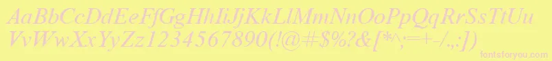 TimeRomanItalic Font – Pink Fonts on Yellow Background