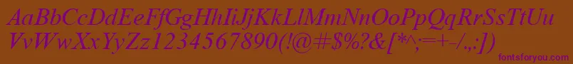 TimeRomanItalic Font – Purple Fonts on Brown Background