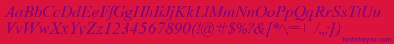 TimeRomanItalic Font – Purple Fonts on Red Background