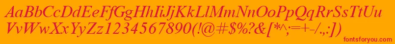 TimeRomanItalic Font – Red Fonts on Orange Background