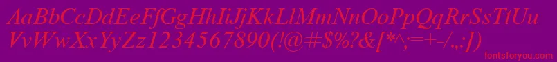 TimeRomanItalic Font – Red Fonts on Purple Background