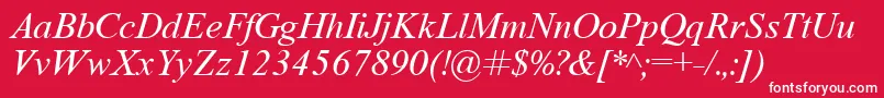 フォントTimeRomanItalic – 赤い背景に白い文字