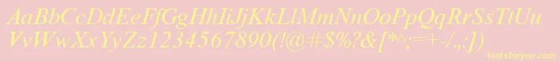 TimeRomanItalic Font – Yellow Fonts on Pink Background