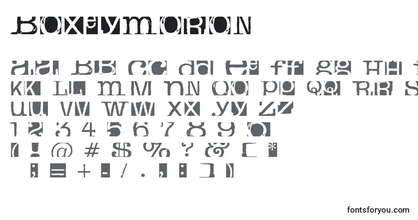 BoxeyMoron-fontti – aakkoset, numerot, erikoismerkit