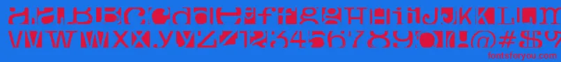 Fonte BoxeyMoron – fontes vermelhas em um fundo azul