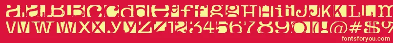 フォントBoxeyMoron – 黄色の文字、赤い背景