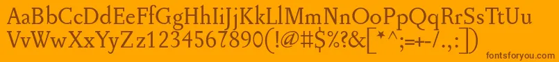 Pentagramme Font – Brown Fonts on Orange Background
