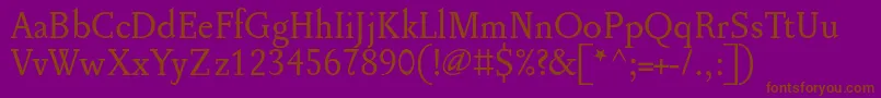 Pentagramme Font – Brown Fonts on Purple Background