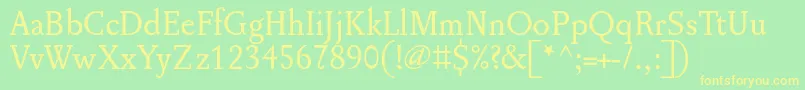 Pentagramme Font – Yellow Fonts on Green Background