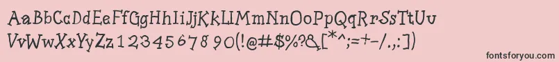 フォントSlabserifwritten – ピンクの背景に黒い文字