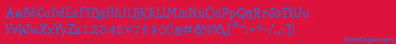 Slabserifwritten Font – Blue Fonts on Red Background