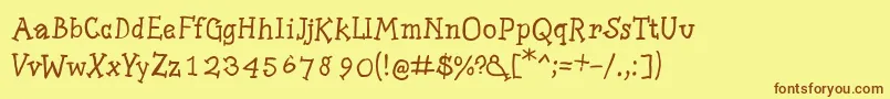 Slabserifwritten Font – Brown Fonts on Yellow Background