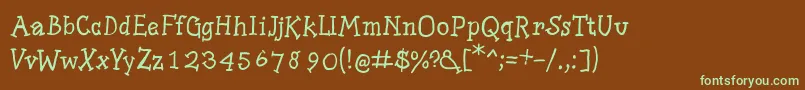 Шрифт Slabserifwritten – зелёные шрифты на коричневом фоне