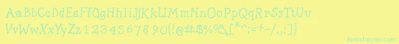 フォントSlabserifwritten – 黄色い背景に緑の文字