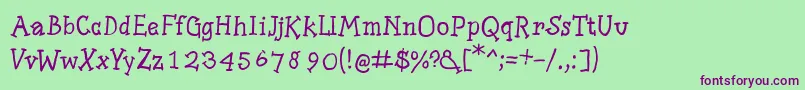 Slabserifwritten Font – Purple Fonts on Green Background