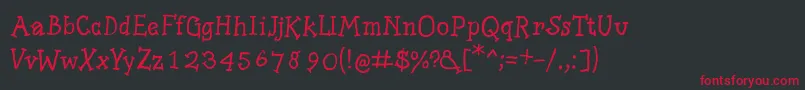 Slabserifwritten Font – Red Fonts on Black Background