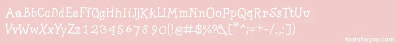 Fonte Slabserifwritten – fontes brancas em um fundo rosa