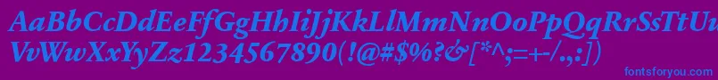 SabonnextLtExtraBoldItalic Font – Blue Fonts on Purple Background