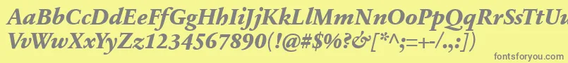 Шрифт SabonnextLtExtraBoldItalic – серые шрифты на жёлтом фоне