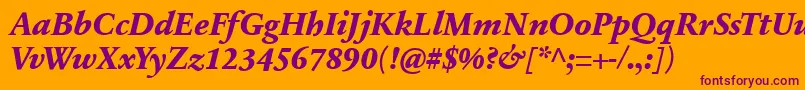 SabonnextLtExtraBoldItalic Font – Purple Fonts on Orange Background