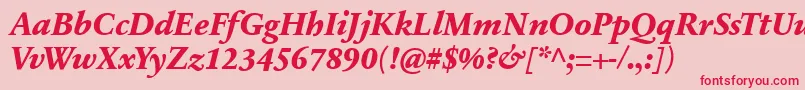 SabonnextLtExtraBoldItalic Font – Red Fonts on Pink Background