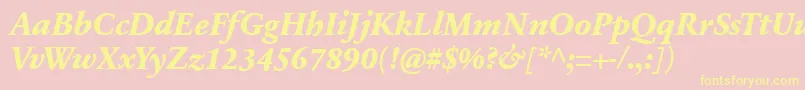SabonnextLtExtraBoldItalic Font – Yellow Fonts on Pink Background