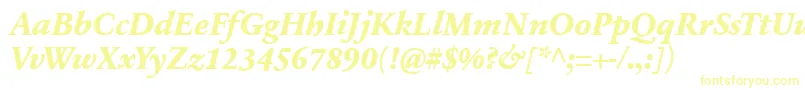 SabonnextLtExtraBoldItalic Font – Yellow Fonts on White Background