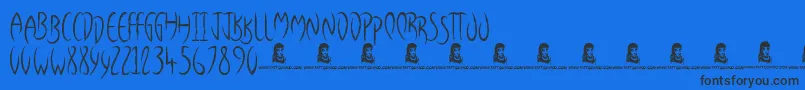 Fonte FromNowhere – fontes pretas em um fundo azul