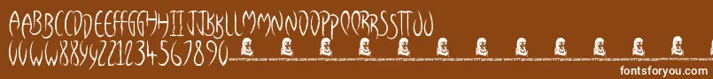 Fonte FromNowhere – fontes brancas em um fundo marrom