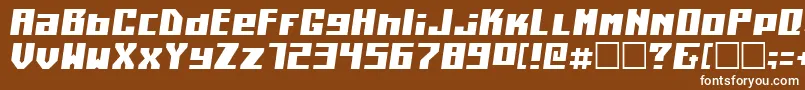 Kiloton4-Schriftart – Weiße Schriften auf braunem Hintergrund