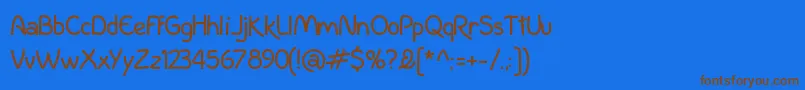 IncolhuaR Font – Brown Fonts on Blue Background
