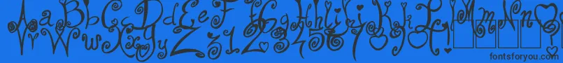 FromMe2You-Schriftart – Schwarze Schriften auf blauem Hintergrund