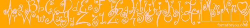 FromMe2You-Schriftart – Rosa Schriften auf orangefarbenem Hintergrund